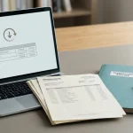 Editorial illustration of a pending digital withdrawal record and archived transaction history