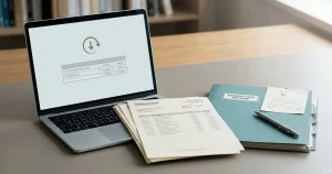 Editorial illustration of a pending digital withdrawal record and archived transaction history