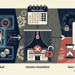 Editorial timeline illustration centred on March 2026 and a later inactive-domain check